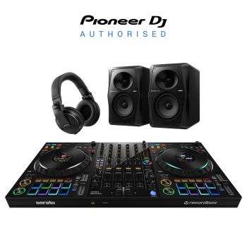Pioneer DJ DDJ-FLX10 & VM-50 (Pair) & HDJ-X5 DJ Equipment Bundle