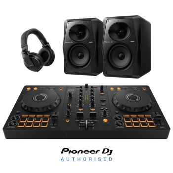 Pioneer DJ DDJ-FLX4, HDJ-X5 and VM-80 Complete DJ Equipment Package