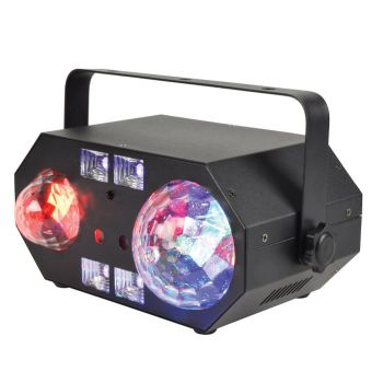 QTX Tetra  4-in-1 LED Moonflower - Laser - Strobe - UV Lighting Effect