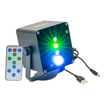 Ibiza Light TINYLED-LASRGB Battery-Powered 3W RGB LED & Laser Effect