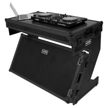 FLIGHT CASE PORTABLE Z-STYLE DJ TABLE BLACK PLUS (WHEELS) U91072BL